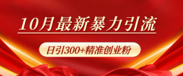 10月最新引流，日引300+精准创业粉