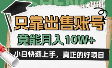 一个不起眼却很暴力的项目，只靠出.Shou 账号，竟能一个月