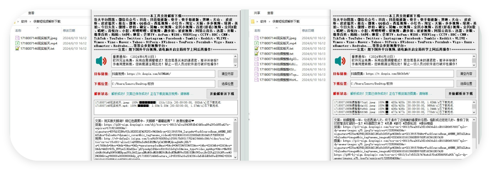 电脑版-短视频解析去水印工具-支持国内外众多短视频平台